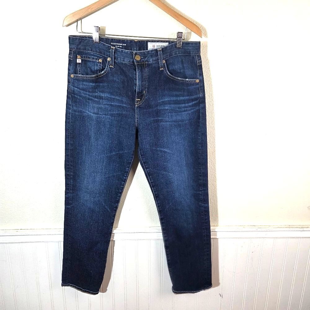 AG Jeans Ex Boyfriend Slim Womens 29R Dark Wash Stretch Denim Mid Rise